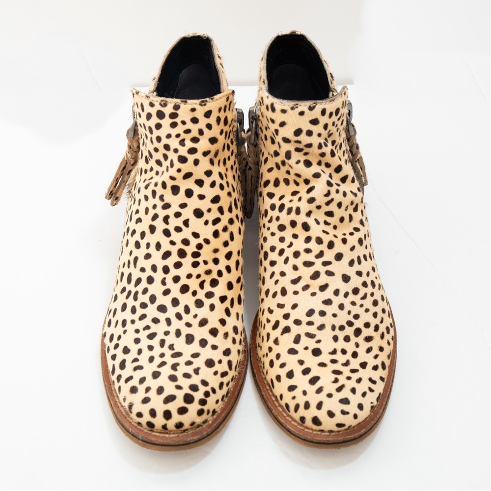 Western vibe animal print cow hair leather ankle bootie Dolce Vita 9